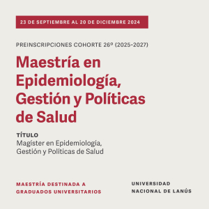 Maestría en Epidemiología, Gestión y Políticas de Salud: Abierta la preinscripción
