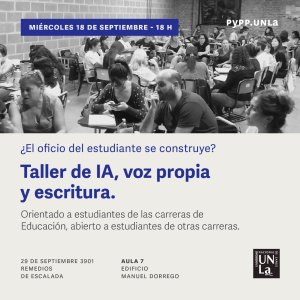 Taller de IA, voz propia y escritura