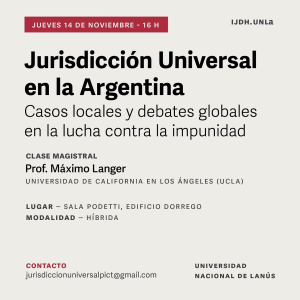 Clase magistral sobre &quot;Jurisdicción Universal en la Argentina&quot;