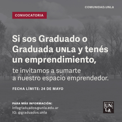 Convocamos a graduados/as que posean un emprendimiento en la región