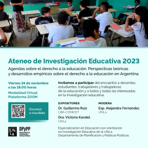 Invitan al Ateneo de Investigación Educativa 2023