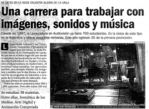 Una carrera para trabajar con imágenes, sonido y música