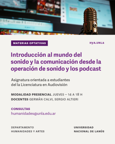 Materia optativa para estudiantes de Audiovisi&oacute;n sobre sonido y podcast