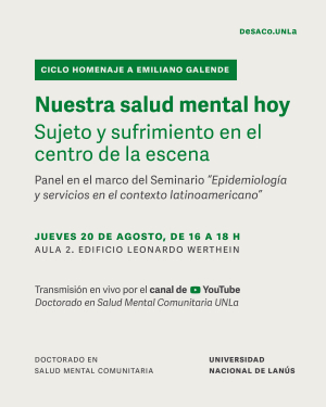 Disertaci&oacute;n sobre salud mental, sujeto y sufrimiento