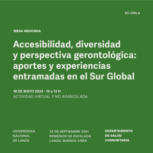 Invitamos al encuentro virtual sobre accesibilidad, diversidad y perspectiva gerontológica