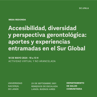 Invitamos al encuentro virtual sobre accesibilidad, diversidad y perspectiva gerontológica