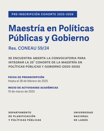 Inscripción para la Maestría en Políticas Públicas y Gobierno