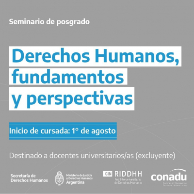 Convocan al Seminario de posgrado “Derechos Humanos, fundamentos y perspectivas”