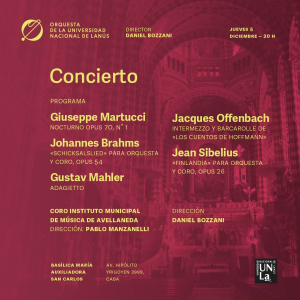 ¡Te invitamos al último concierto del año de nuestra orquesta!