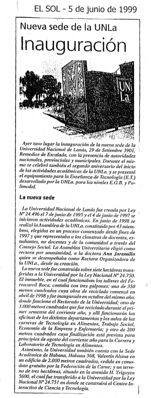 Inauguración de nueva sede de la UNLa