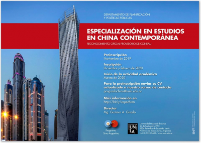 Abre inscripción para la Especialización en Estudios en China Contemporánea