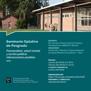 Seminario de posgrado sobre psicoanálisis, salud mental y acción política