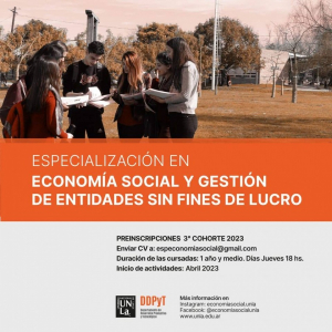 Hasta el 31 de marzo se prorroga la inscripción para la Especialización en Economía Social