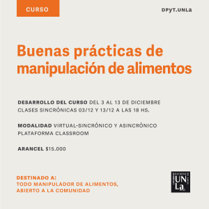 Curso virtual sobre buenas prácticas de manipulación de alimentos