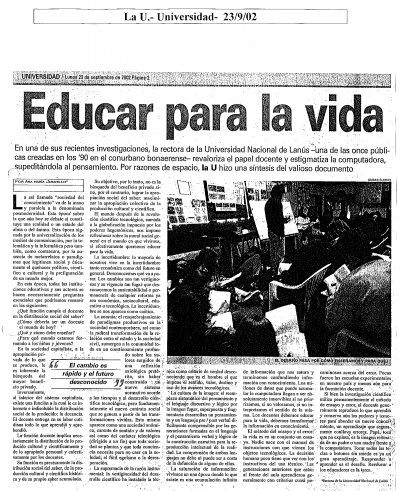 Educar para la vida