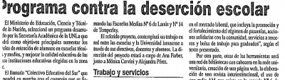 Programa contra la deserción escolar