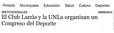 El Club Lanús y la UNLa organizan un Congreso del Deporte