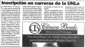 Inscripción en carreras en la UNLa