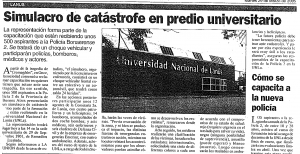 Simulacro de catástrofe en predio universitario