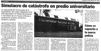 Simulacro de catástrofe en predio universitario