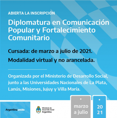 Presentamos la nueva Diplomatura en Comunicación Popular y fortalecimiento Comunitario