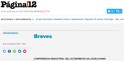 Conferencia Magistral del Economista Ha-Joon-Chang