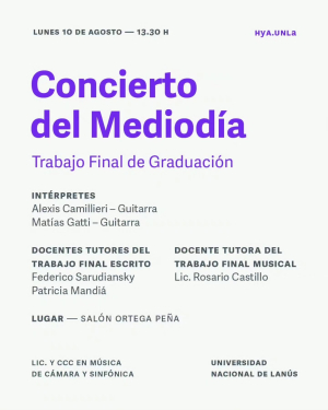 Concierto del Mediod&iacute;a: Trabajo final de graduaci&oacute;n