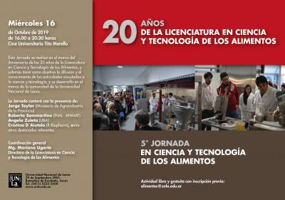 Invitan a jornada sobre ciencia y tecnología de los alimentos