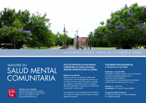 Abierta la inscripción a la Maestría en Salud Mental Comunitaria