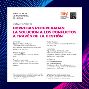 Charla sobre empresas recuperadas, conflictos y gestión