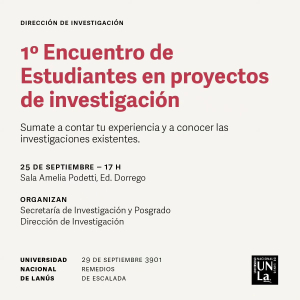 Primer Encuentro de estudiantes en proyectos de investigación
