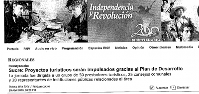 Proyectos Turísticos serán impulsados gracias al Plan de Desarrollo