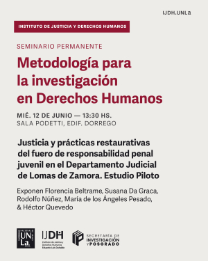 Nuevo encuentro del Seminario Permanente &quot;Metodología para la Investigación en Derechos Humanos&quot;