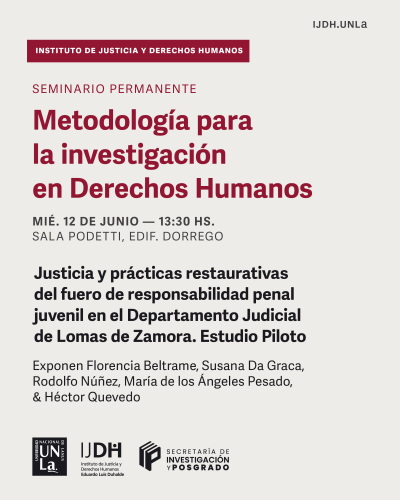 Nuevo encuentro del Seminario Permanente &quot;Metodología para la Investigación en Derechos Humanos&quot;