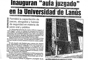 Inaguran &quot;aula juzgado&quot; en la Universidad de Lanús