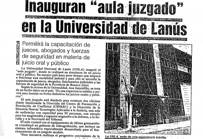 Inaguran &quot;aula juzgado&quot; en la Universidad de Lanús