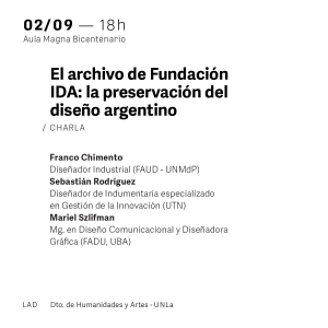 Te invitamos a la charla &quot;El archivo de Fundación IDA: la preservación del diseño argentino&quot;