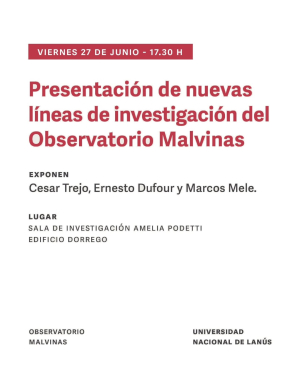 Presentación de nuevas líneas de investigación del Observatorio Malvinas