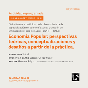 Charla virtual sobre perspectivas teóricas y desafíos de la práctica en la Economía Popular