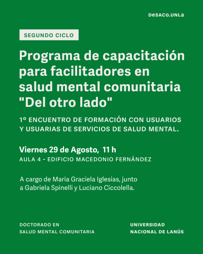 Programa de capacitación para facilitadores en salud mental comunitaria