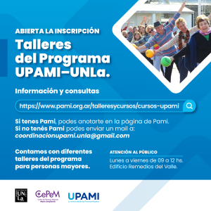 UPAMI: Abrió la inscripción para los talleres gratuitos del Centro de Personas Mayores