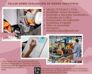 Taller sobre evaluación de riesgo industrial