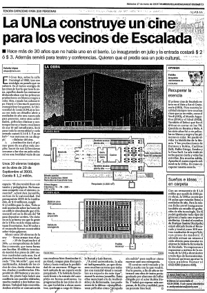 La UNLa construye un cine para los vecinos de Escalada