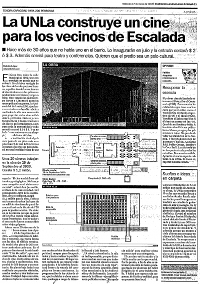 La UNLa construye un cine para los vecinos de Escalada