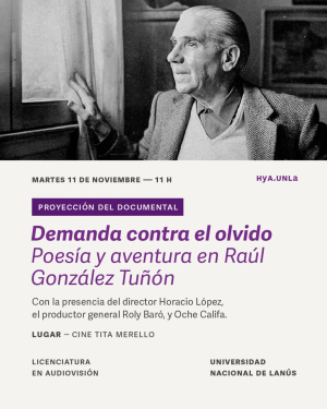 Proyección del documental sobre Raúl González Tuñón