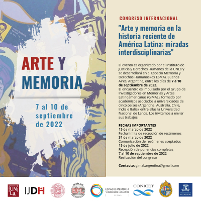 Convocan a participar del 1º Congreso Internacional de Memorias y Artes Latinoamericanas