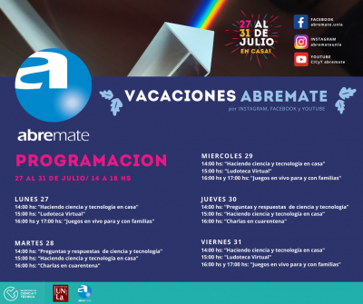 Estas vacaciones de invierno ¡Abremate virtual está con vos!