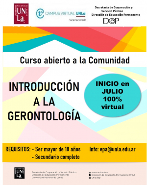 Sumate al curso virtual &quot;Introducción a la Gerontología&quot;
