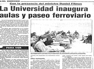 La Universidad inaugura aulas y paseo ferroviario