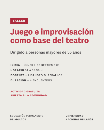 Taller de juego e improvisaci&oacute;n para personas mayores de 55 a&ntilde;os